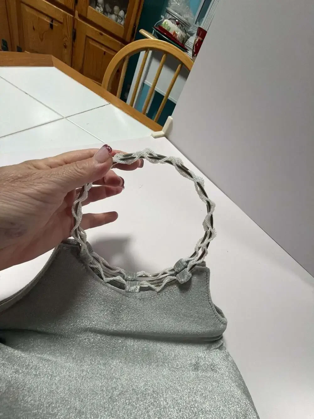 Makeup Bag Silver Grey Heart